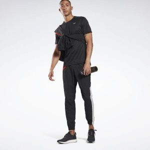 Koszulki Męskie Reebok Running Essentials Czarne PL 93UXJWI